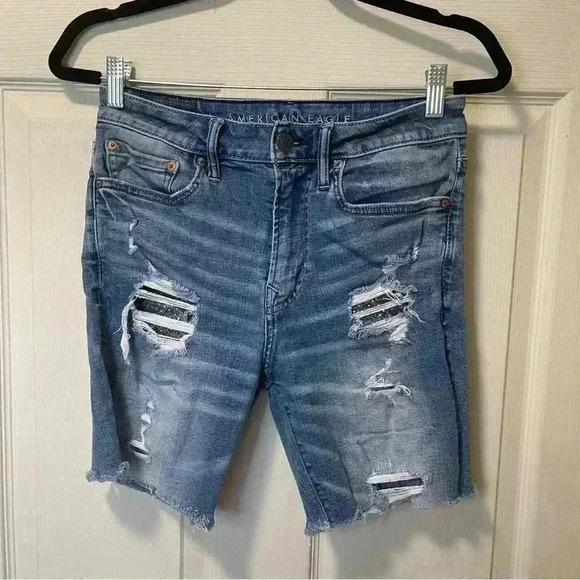 American Eagle Men's Distressed Cut Off Shorts Sz 28 - Picture 1 of 6